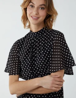 Blouson Wrap Skirt Ruffle Midi Dress -Deals Sleek Dresses Store AW22001B091 109195