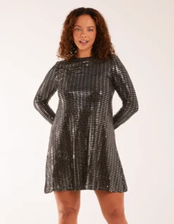 Long Sleeve Mirrored Swing Dress