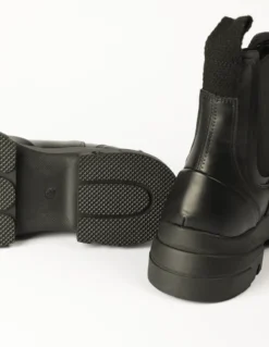 PU Stretch Combat Style Boot -Deals Sleek Dresses Store AW231645 BLACK 4