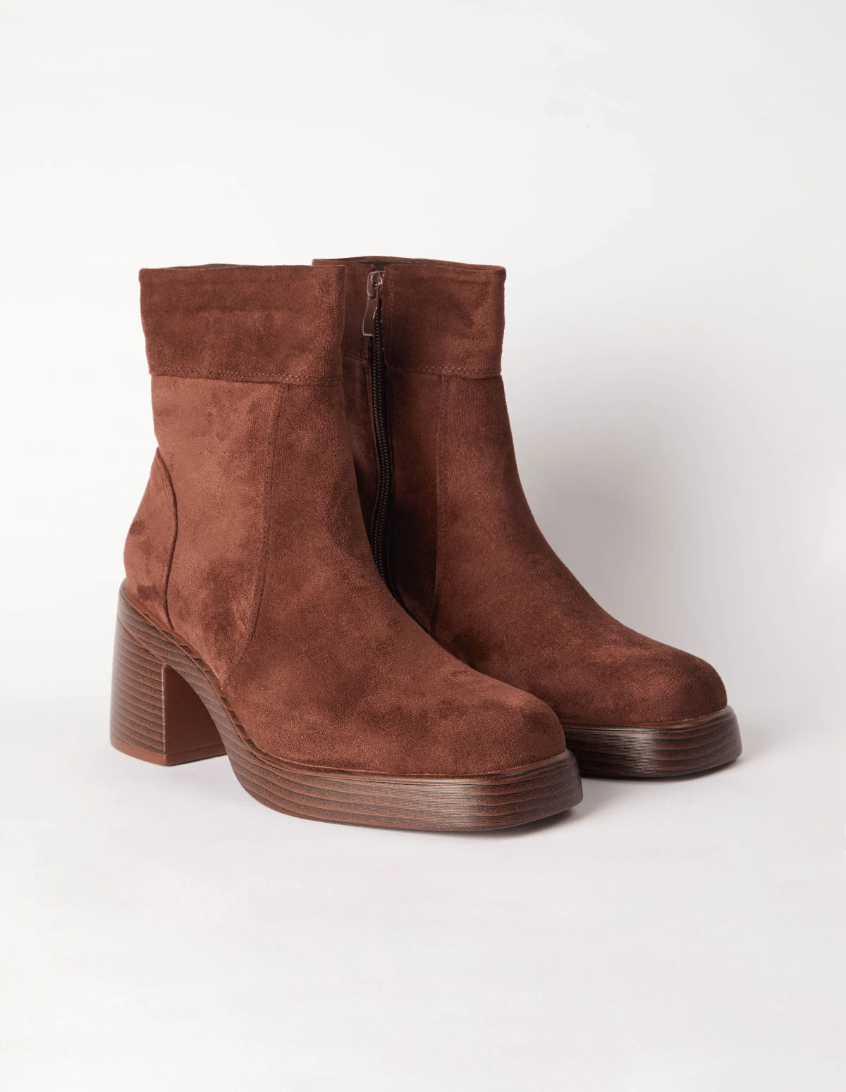 Cuffed Suede Chunky Heel Boots 1 Cuffed Suede Chunky Heel Boots