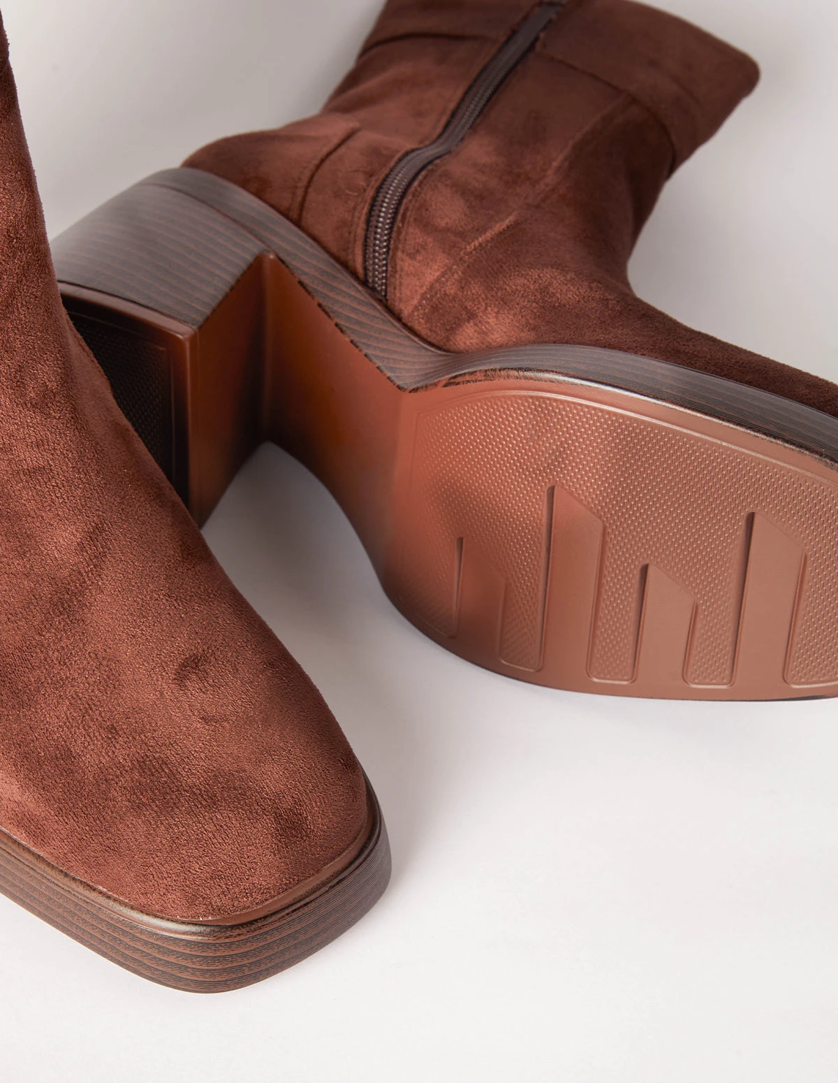 Cuffed Suede Chunky Heel Boots 4 Cuffed Suede Chunky Heel Boots - Image 4