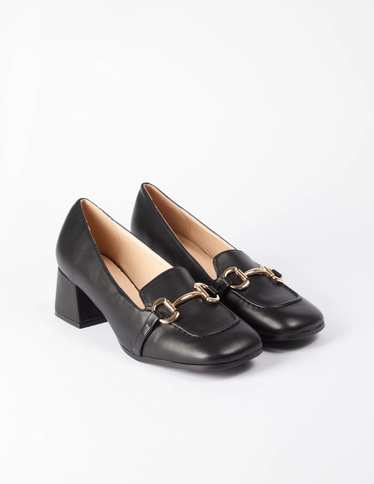 Gold Detail Heeled Loafers 1 Gold Detail Heeled Loafers