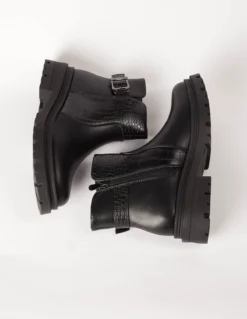 Chunky Buckle Detail Ankle Boot 6 Chunky Buckle Detail Ankle Boot -Deals Sleek Dresses Store AW23182 BLACK 4