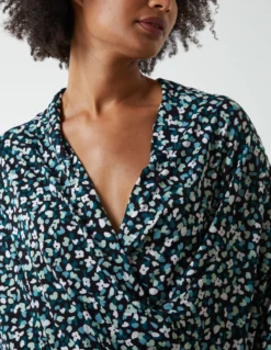 Draped Dip Hem Long Top -Deals Sleek Dresses Store BV222400 GREENPATTERN 15878