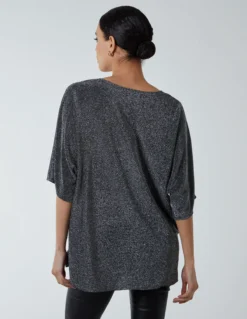 Oversized V Neck Knot Front Top 9 Oversized V Neck Knot Front Top -Deals Sleek Dresses Store BV222436 SILVER 23098