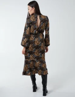 Blouson Elasticated Wrap Midi Dress -Deals Sleek Dresses Store BV222834003 87986