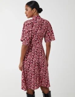 Angel Sleeve High Neck Cut Out Dress 9 Angel Sleeve High Neck Cut Out Dress -Deals Sleek Dresses Store BV222845 RED 61