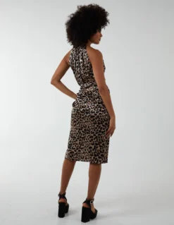 Animal Print Halter Neck Dress -Deals Sleek Dresses Store BV222905 ANIMAL 172