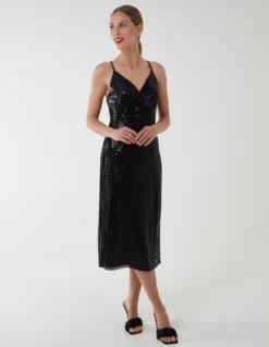 Wrap Front Cami Midi Dress