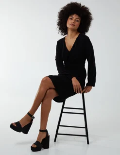 Lurex Tie Back Dress -Deals Sleek Dresses Store BV222923 BLACK 60