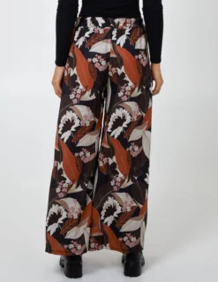 Leaf Print Trouser -Deals Sleek Dresses Store BV2241 BLACK 54