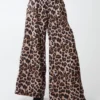 Wide Leg Leopard Trousers