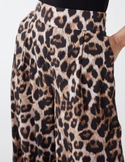 Wide Leg Leopard Trousers -Deals Sleek Dresses Store BV2304025 61091