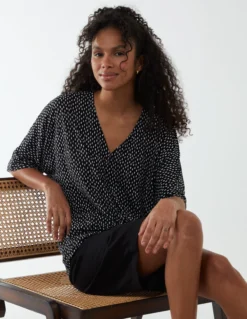 Tie Front Oversized Top -Deals Sleek Dresses Store BV233401 BLACK 87