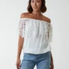 Crochet Lace Puffball Top