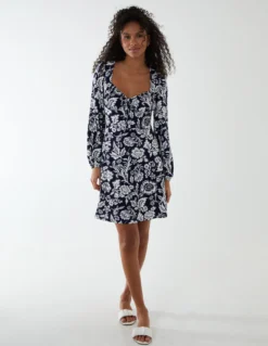 Neck Shirred Mini Tiered Dress -Deals Sleek Dresses Store BV233820 NAVY 1 33207d92 7e98 4c64 9c4e bc01185107cf