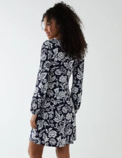 Neck Shirred Mini Tiered Dress -Deals Sleek Dresses Store BV233820 NAVY 4 44b2931d 235f 47a3 9482 66fd2024e6ca