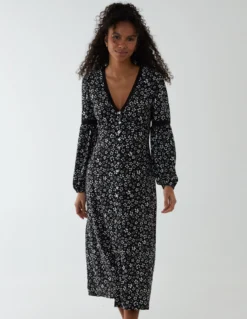 Deals Sleek Dresses Store 3 Lace Trimmed Midi Dress