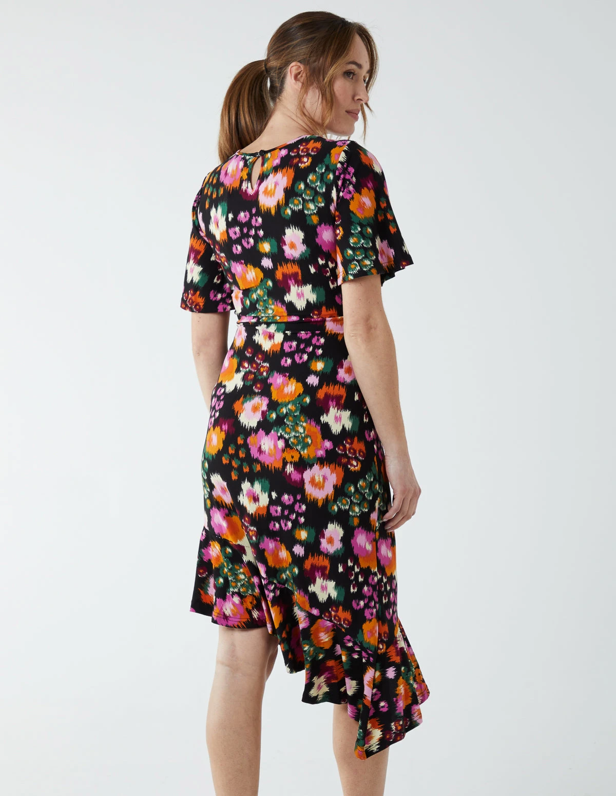 Angel Sleeve Asymmetric Midi Dress 4 Angel Sleeve Asymmetric Midi Dress - Image 4