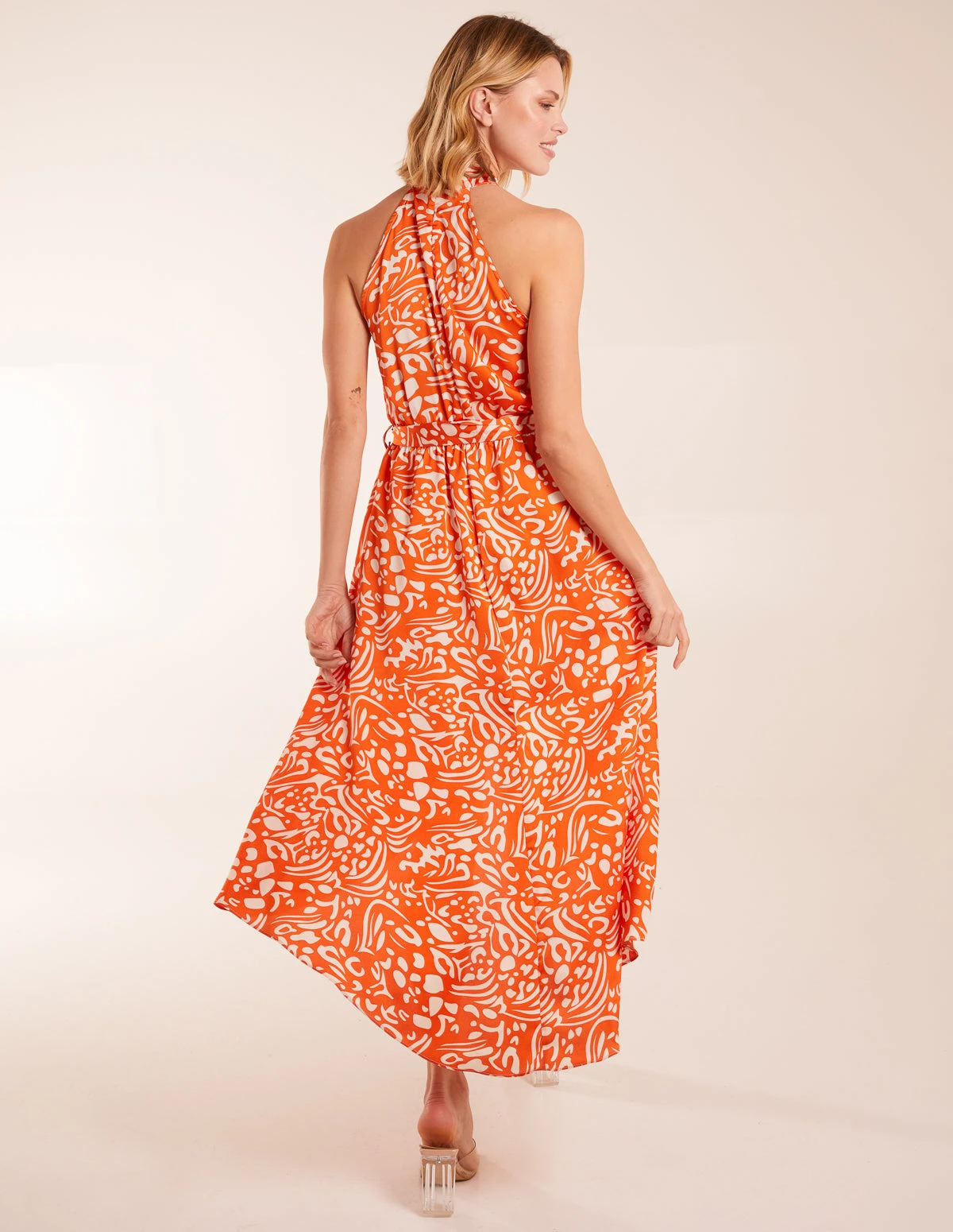 Abstract Print Halter Neck Midi Wrap Dress 6 Abstract Print Halter Neck Midi Wrap Dress - Image 6