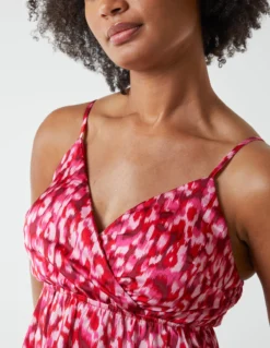 Strappy Wrap Over Mini Dress -Deals Sleek Dresses Store BV233895 pink 15173