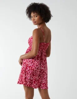 Strappy Wrap Over Mini Dress -Deals Sleek Dresses Store BV233895 pink 15188