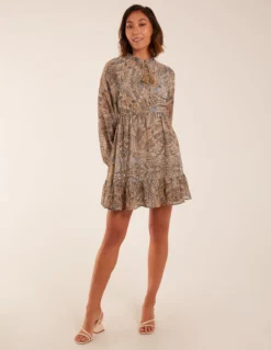 Button Through Tassel Peasant Mini Dress -Deals Sleek Dresses Store BV233908 LIGHTBLUE 6275