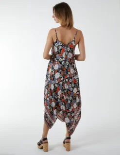 Hanky Hem Cami Strap Dress -Deals Sleek Dresses Store BV233923091 BLACKPATTERN 5182 1