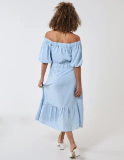 Bardot Button Through Midi Dress -Deals Sleek Dresses Store BV233927 LIGHTBLUE 19