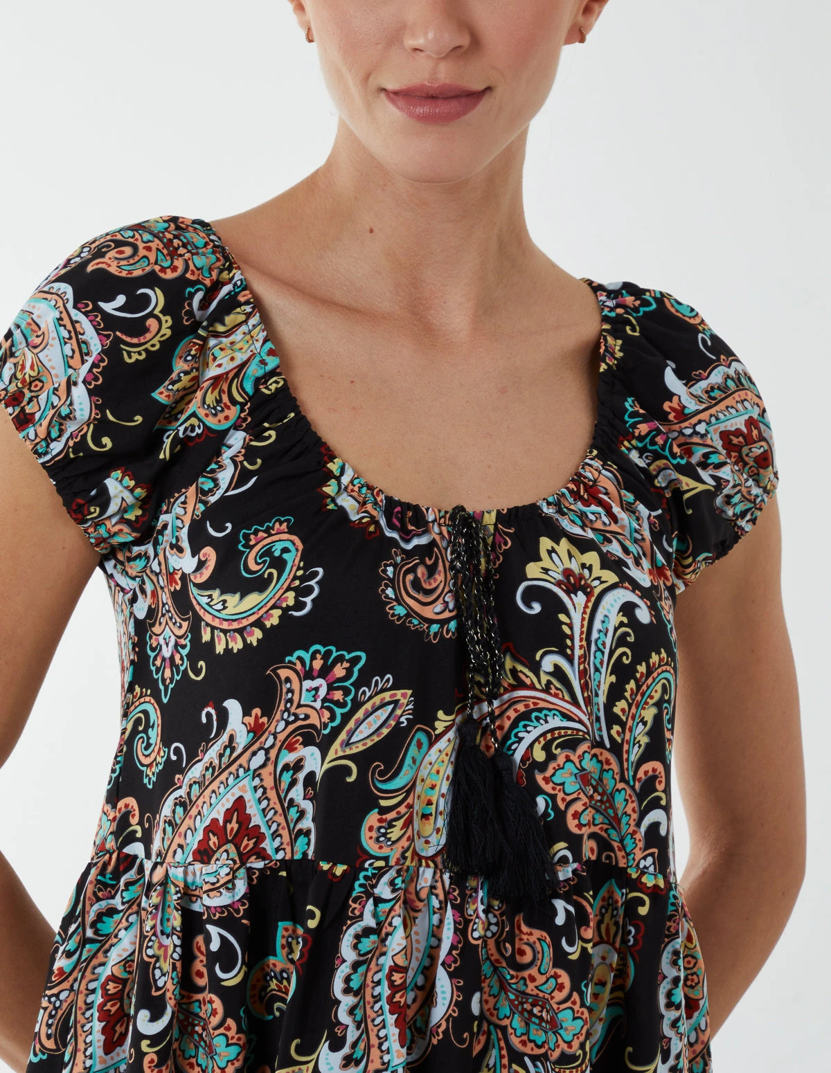 Scoop Neck Milkmaid Midi Dress 2 Scoop Neck Milkmaid Midi Dress - Image 2