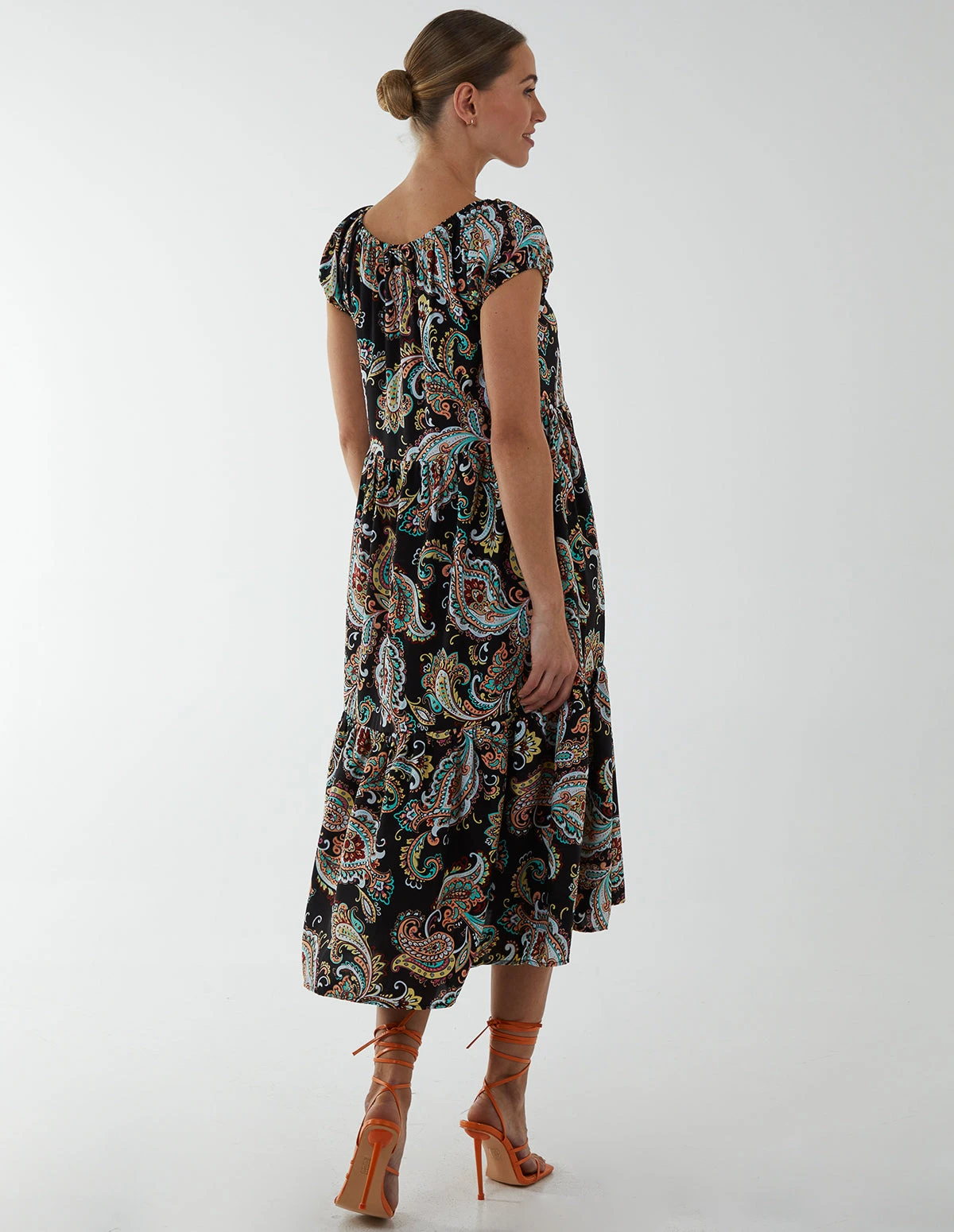 Scoop Neck Milkmaid Midi Dress 4 Scoop Neck Milkmaid Midi Dress - Image 4