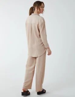 Waffle Shirt And Trouser Set -Deals Sleek Dresses Store BV233950 STONE 8280 1