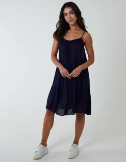 Tiered Cami Mini Dress -Deals Sleek Dresses Store BV233999 NAVY 0548