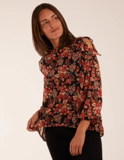 Cold Shoulder Frill Blouse