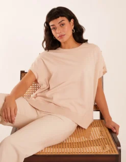 Oversized Button Shoulder Top