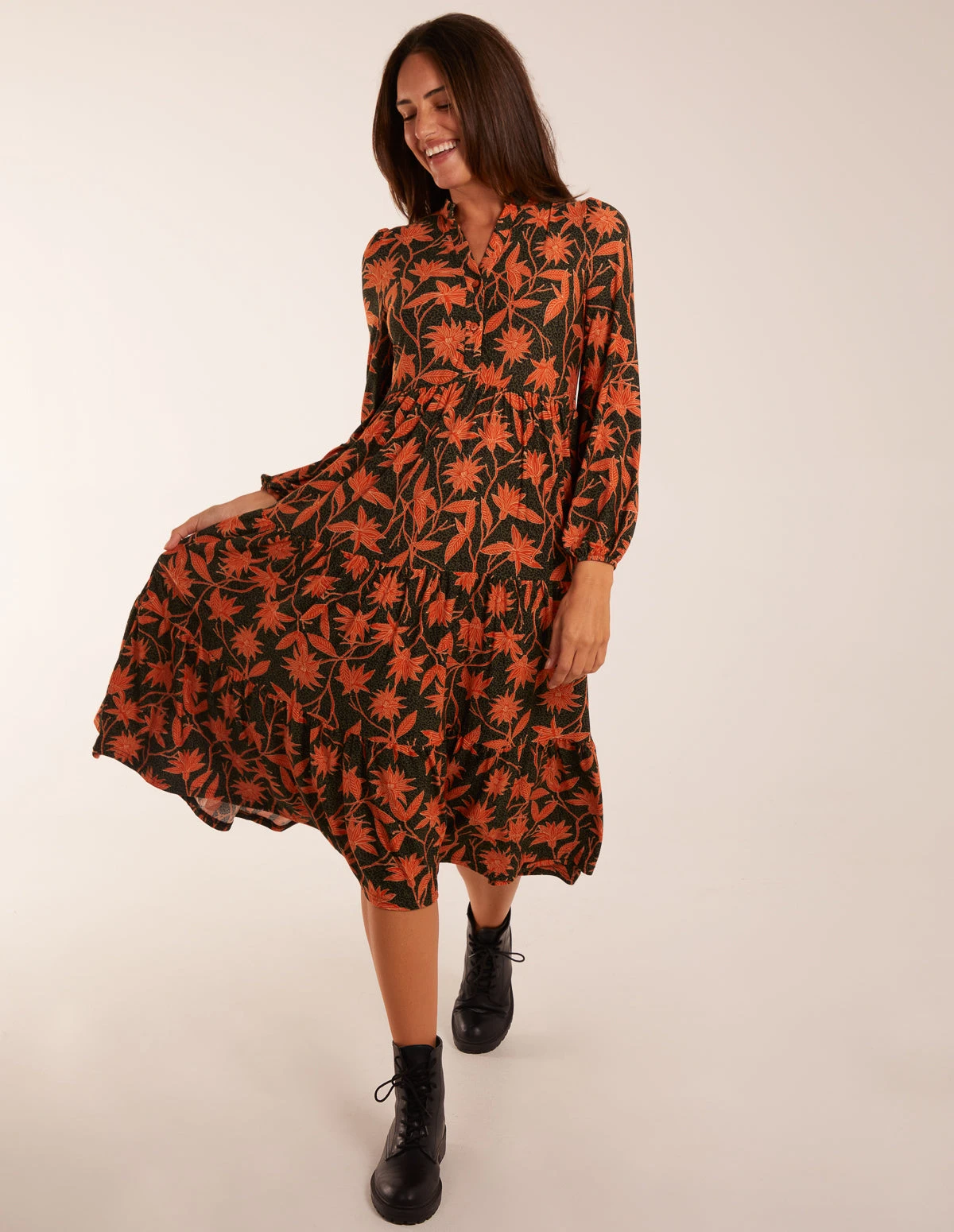 Collar Trapeze Midi Dress 1 Collar Trapeze Midi Dress