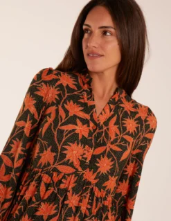 Collar Trapeze Midi Dress 6 Collar Trapeze Midi Dress -Deals Sleek Dresses Store BV234806 KHAKI 33903