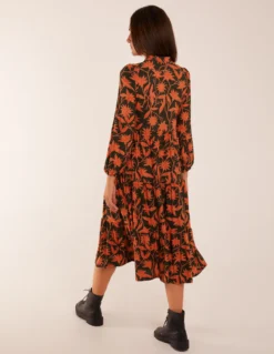 Collar Trapeze Midi Dress 7 Collar Trapeze Midi Dress -Deals Sleek Dresses Store BV234806 KHAKI 33915