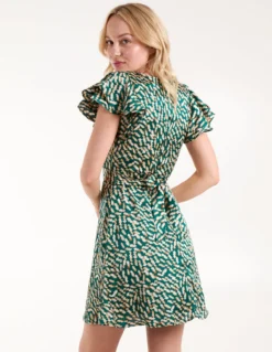 Wrap Ruffle Mini Dress 7 Wrap Ruffle Mini Dress -Deals Sleek Dresses Store BV234813 BOTTLEGREEN26