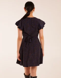 Leopard Print Wrap Ruffle Mini Dress -Deals Sleek Dresses Store BV234814008 125917