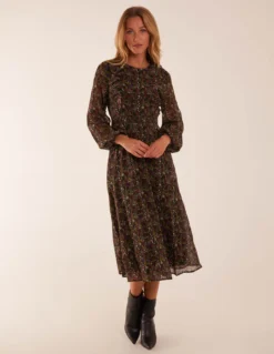 Deals Sleek Dresses Store 11 Frill Top Detail Midi Dress