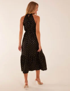 Blouson Halter Neck Dress -Deals Sleek Dresses Store BV234835 BLACK 45586