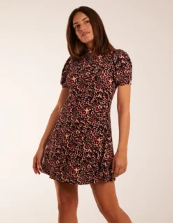 Floral Animal Smock Mini Dress