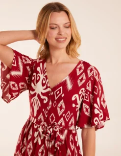 Button Front Rope Tie Dress -Deals Sleek Dresses Store BV245019092 131566