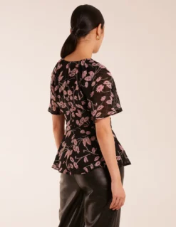 Angel Sleeve Tie Front Blouse -Deals Sleek Dresses Store BV245026003 127896