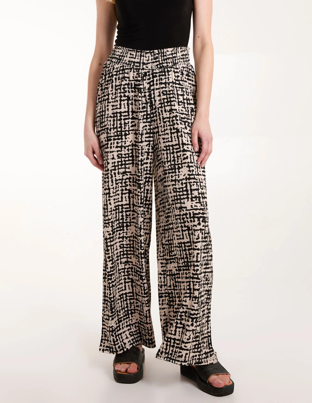 Shirred Waistband Wide Leg Trouser 1 Shirred Waistband Wide Leg Trouser