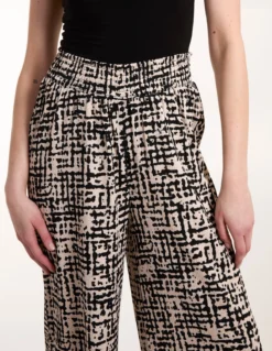 Shirred Waistband Wide Leg Trouser 6 Shirred Waistband Wide Leg Trouser -Deals Sleek Dresses Store BV245214 BLACK 0369