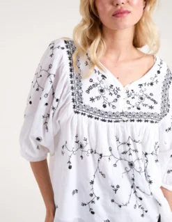 Embroidered All Over Blouse -Deals Sleek Dresses Store BV245407 IVORY126