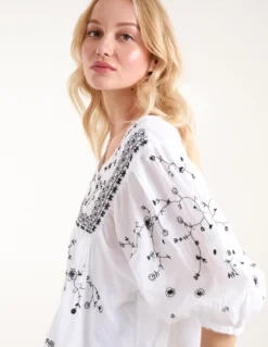 Embroidered All Over Blouse -Deals Sleek Dresses Store BV245407 IVORY127