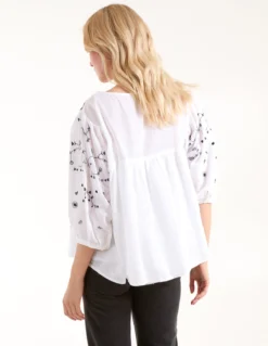 Embroidered All Over Blouse -Deals Sleek Dresses Store BV245407 IVORY128